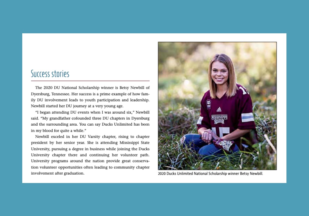 Ducks Unlimited recognizes their top volunteers in their annual report