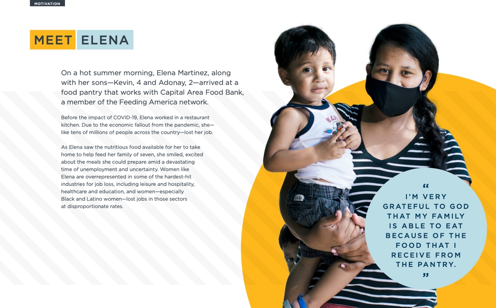 Feeding America uses social proof in their annual report