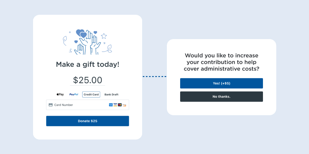 Example of an amount upsell