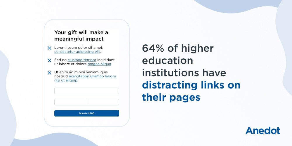 64% of higher education institutions have distracting links on their pages