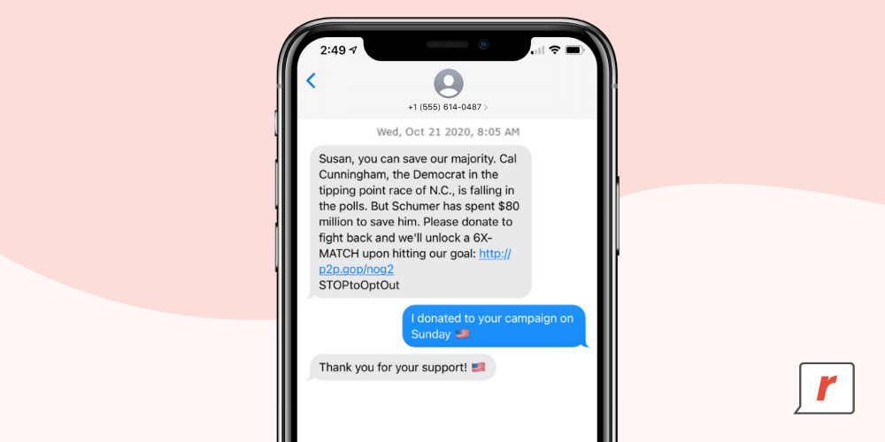 Improve direct mail fundraising by using P2P texting to thank your supporters