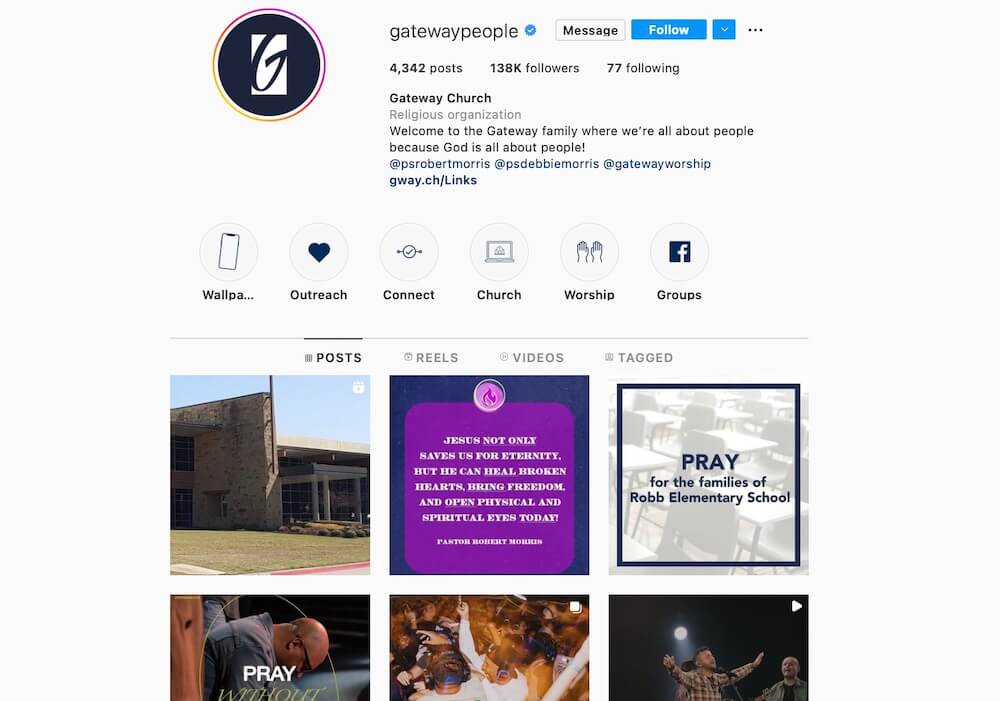 Best church Instagram accounts - Gateway Church