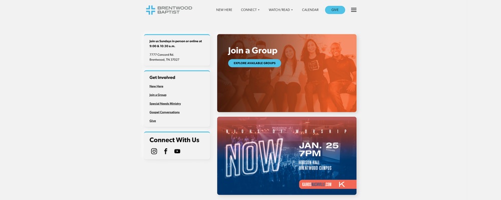 Best church websites - Brentwood Baptist