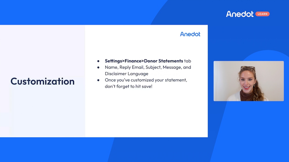 How do I customize my donor statements? 