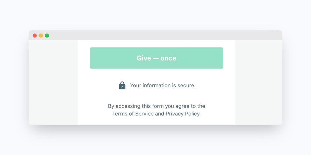 Communicate security on donation page